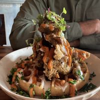 Oyster chicken and waffle  at The Beer Plant in Austin