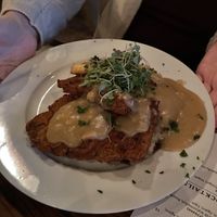 Hillcountry Chicken over mashed potatoes and gravy! Totally nailed that homestyle taste and feel, was so savory and they knocked the chicken fried seitan out of the park!   at The Beer Plant in Austin