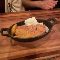 Peach cobbler!! Great texture and amazing ice cream pairing - a classic summer treat and we were not disappointed! Exactly how I remember!  at The Beer Plant in Austin