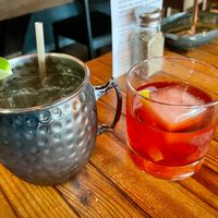 Moscow mule and Negroni  at The Beer Plant in Austin