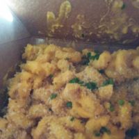 Deliciously creamy mac & cheese with housemade cashew cheese sauce at The Beer Plant in Austin