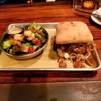 Carolina and house salad at The Beer Plant in Austin