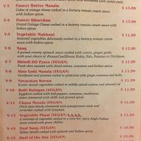 Their menu has MANY clearly labeled vegan options! at Curry and Kabab in Port Charlotte