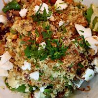 Roasted beetroot, cauliflower, chickpea & quinoa salad plus vegan feta at Hoo Gah in Bendigo