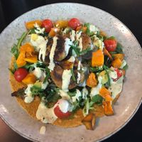 Chickpea and pea falafels.. yummy  at Hoo Gah in Bendigo