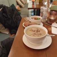 Parsnip soup with Hummus at SLA - Kruisweg in Haarlem