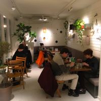 Cosy corner with tables at SLA - Kruisweg in Haarlem