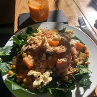 winter salad with almond-feta at Foodprintz Cafe in Lisbon