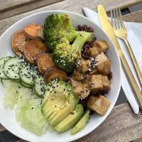 Peanut Tofu Bowl   at Raw Nest in Krakow