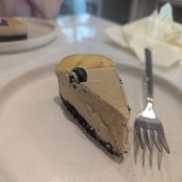 Peach cake at Raw Nest in Krakow