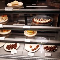 Amazing desserts, especially all the sweet protein balls at the bottom at Raw Nest in Krakow