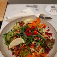 Seitan salad at Raw Nest in Krakow