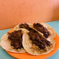 Tacos with Mole and Pastor filling - awesome!   at El Rincon de Tacotlan in Puebla