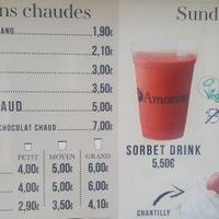 Vegan sorbet drinks at Amorino in Nice