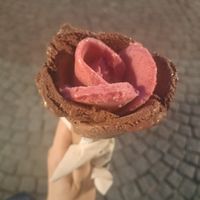 Cono cioccolato bio e pera ibisco at Amorino in Strasbourg