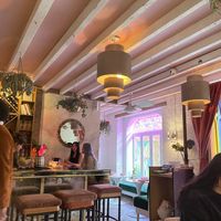 Sitting in the bar area  at Ladybird in New York City