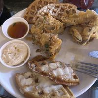 Chicken and waffles  at Ladybird in New York City