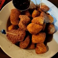 Cinnamon Dough Balls (order without whip cream) #Veganuary at Broad Ripple Brewpub in Indianapolis