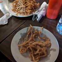 Thin onion rings at Broad Ripple Brewpub in Indianapolis