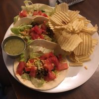 Vegan tacos with potato chips??? at Broad Ripple Brewpub in Indianapolis