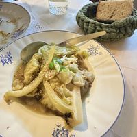 Miso cabbage with smoked chestnuts   at A Venda in Faro