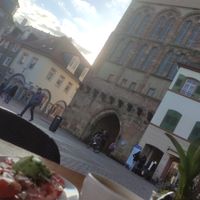 View of outdoor seating at Amalie in Speyer