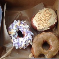 taro coconut, Pb n j, dirty chai at Nomad Donuts in San Diego