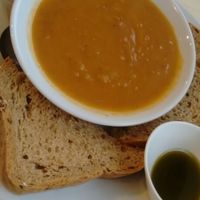 sweet potato and tamarind soup at Wayoo Juicery  in Edinburgh