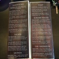 menu 1 at Sublime Tree in Roswell