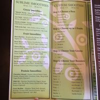 menu 2 at Sublime Tree in Roswell