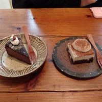 Chocolate cake and ok tiramisu at Mana in Naha