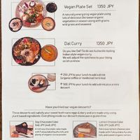 Menu at Mana in Naha