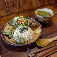 Dal curry rice plate set at Mana in Naha