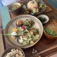 Lunch set and curry plate at Mana in Naha