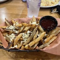 belgian fries w extra garlic   at Trapeze Pub in Athens