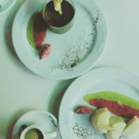 Amazing deserts (chocolate mouse and coconut flan) in this French lovely restaurant. at Espiritu Libre in Valencia