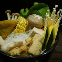 Basic veggies for hot pot. at Alishan Gourmet Restaurant in Alishan