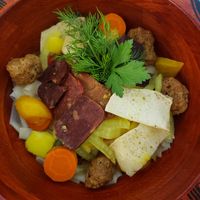 Vegan beshbarmak at Veggie House in Astana