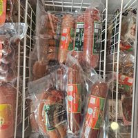 Various vegan sausages at Veggie House in Astana