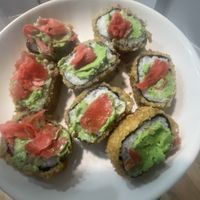 Added wasabi and pickled ginger which they included  at Veggie House in Astana