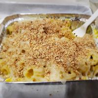 Gluten free pasta with UNcheese and almond topping! at Grandpa Mac - Coastal Hwy in Rehoboth Beach