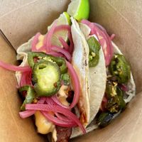  BBQ tempeh tacos (not pictured: pico de Gallo)  at Curia on the Drag Food Truck in Gainesville