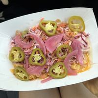guava bbq loaded mac and cheese   at Curia on the Drag Food Truck in Gainesville