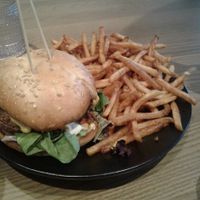 The Planta Burger....very good, fries are great! at PLANTA - Yorkville in Toronto