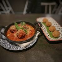 Meatballs and rice balls at PLANTA - Yorkville in Toronto