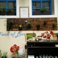 Outside decoration  at Food of Love in Prague