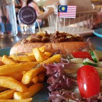 See the burger display!  at Vburg Cafe in Skudai