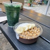 Açaí bowl and spirulina shake   at Superfood Deli - Mariahilfer in Vienna