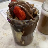 Excellent banana split porridge! A wonderful place for healthy and tasty breakfast. Everything is vegan! The acai smoothie was so good as well!  at Superfood Deli - Mariahilfer in Vienna