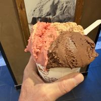 Chocolate, Almond & Strawberry Gelato   at Amorino - Augusta in Lisbon